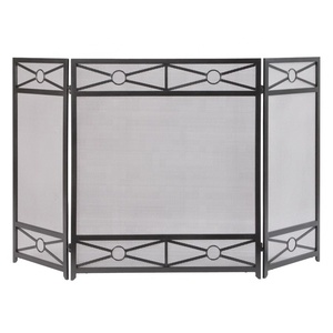 Mampara Metálica para Chimenea Olympus Medallion, Plegable de Tres Paneles, Malla Fina Antichispas, Barrera de Seguridad Independiente para el Hogar - Product Image 3