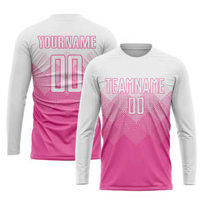 Uniforme de Fútbol Sublimado Rosa y Blanco, Transpirable, Absorbente de Humedad, Equipación de Fútbol Personalizada, Ropa Deportiva para Equipos - Product Image 3