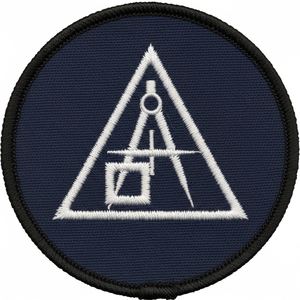 Parche Masónico de Escuadra y Compás, Azul Marino Suave, Bordado, Insignia de la Francmasonería, Emblema para Uniforme Ritual - Product Image 1
