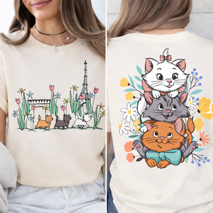 T-Shirt d'été pour femmes, avec dessin animé, The Aristo cats, Marie Toulouse Berlioz Cats, Y2K, Street Fashion, haut polyvalent décontracté - Product Image 1