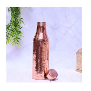 Bouteille d'eau en cuivre pur à 100 %, bouteille d'eau en cuivre pur, finition mate, martelée ou polie miroir. - Product Image 1