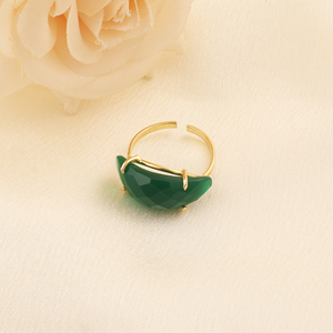 Anillo de Moda con Piedras Preciosas Chapado en Oro de 18k, Diseño de Luna Minimalista y Elegante para Mujer, Joyería al por Mayor - Product Image 5
