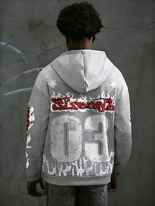 Superior International <b>Men's</b> Y2k Number Graphic Zip Up Hoodie Sweatshirt <b>Gothic</b> Long Sleeve Hooded Casual <b>Jacket</b> Streetwear - Product Image 4