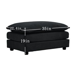 Divano Componibile a U Super Morbido e Reversibile a 6 Posti con 3 Pouf e 3 Cuscini Decorativi, Seduta Profonda e Confortevole per Soggiorno - Product Image 5