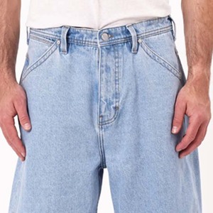 Jean en denim coupe droite délavé pour homme, taille haute, coupe classique, décontracté, 100 % coton, séchage rapide, style hiver - Product Image 6