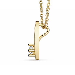 Collar con Colgante de Letra Inicial D Clásica Personalizada con Pequeño Diamante Cultivado en Laboratorio con Corte Redondo, Acabado en Oro de 10k - Product Image 5