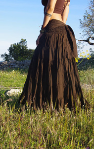 กระโปรงแม็กซี่ผ้าฝ้ายสไตล์โบฮีเมียน ฟลาเมงโก เต้นระบำหน้าท้อง กระโปรงระบายพลิ้วไหว ของขวัญสำหรับเธอ ราคาโรงงาน - Product Image 2