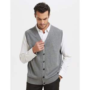 2025 <b>Men's</b> Lightweight Thermal Cardigan <b>Sweater</b> <b>Vest</b> Solid Knitted Vintage Decoration for Winter - Product Image 1