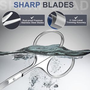 Tijeras para Cejas de Acero Inoxidable con Cuchilla Afilada, Paquete de 2, Tijeras para Recortar el Vello de la Nariz para Hombres y Mujeres - Product Image 2