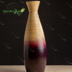 Jarrón de madera de bambú minimalista moderno hecho a mano laca de alta calidad para el hogar o la boda pieza decorativa - Product Image 3