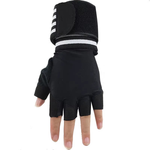 Guantes de Gimnasio para Levantamiento de Pesas, para Hombre y Mujer, con Almohadilla Completa en la Palma, Medios Dedos, Poliéster, Soporte para Muñecas, Entrenamiento Físico - Product Image 3