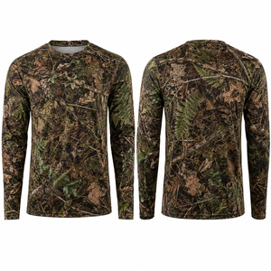 Men's Long Sleeve Camouflage T-<b>Shirt</b> O-Neck Quick Dry Knitted Polyester Casual Regular Fit - Product Image 1