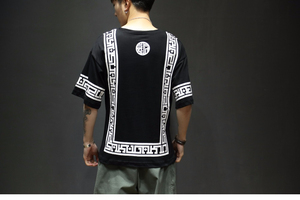 Camiseta de Diseñador Extra Grande para Hombre, con Borde Geométrico de Lujo, Estilo Hip Hop, Gráfico Moderno, Tela Suave, Estilo Coreano - Product Image 5