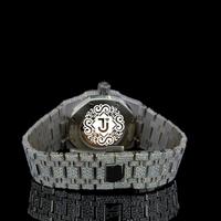 Montre-bracelet mécanique en acier inoxydable de qualité supérieure avec moissanite blanche glacée pour le bureau et les occasions spéciales