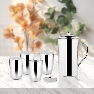 Ensemble à café en acier inoxydable, finition miroir haute brillance, résistant à la rouille, design moderne, pour les fêtes - Product Image 3
