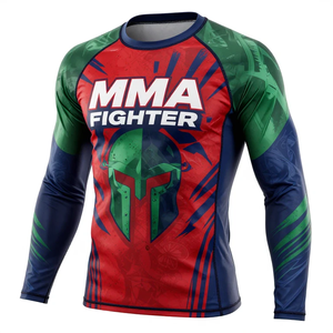 Camiseta de manga larga Rash Guard de tamaño y diseños personalizados para hombre, ropa deportiva con estampado por sublimación personalizado, camiseta Rash Guard cómoda. - Product Image 1