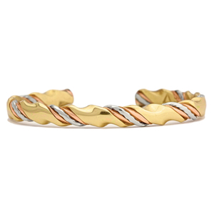 Pulsera de Cobre Puro Grabada con Flores Hecha a Mano Estilo Vintage, Brazalete Abierto Ajustable, Venta al por Mayor de Joyería Kada de Metal Antiguo - Product Image 2