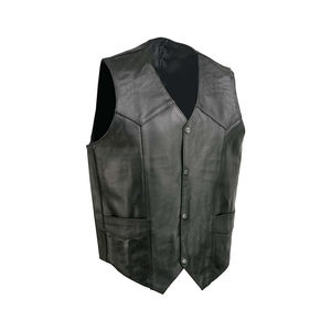Chaleco de Cuero 100% Genuino al por Mayor para Hombre y Mujer, Chaleco de Cuero Estilo Motero, Precio Económico - Product Image 1