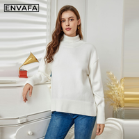 Nouveau pull tricoté pour femme, décontracté, à manches longues, doux et chaud pour l'automne, col roulé, personnalisable avec logo, OEM ODM, vente en gros 100%