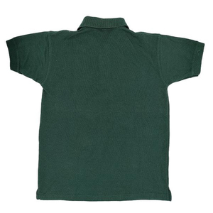 Polo en coton tricoté à manches courtes vert foncé pour homme, couleur unie, respirant, coupe classique - Product Image 2