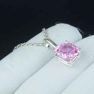 Pendentif en kunzite rose naturelle en forme de larme, argent sterling 925, pierre de naissance de février, cadeau pour elle - Product Image 2