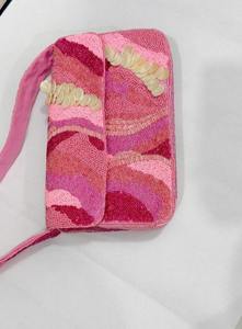 Bolso de mano popular hecho a mano con cuentas tejidas, bolso de mano retro con cuentas de madera - Product Image 6