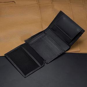 Vertical Black Leather <b>Wallet</b> Men Coin Pocket Multi Card Slot Flip Mesh ID Window Classic Smooth <b>Billfold</b> Section Cash Storage - Product Image 4