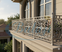 Balaji Metals EBM-2555 Dekoratives Aluminium-Gusseisen-Treppengeländer für Balkon, Robust, Modern, Rahmenlos, Verstellbar, 5 Jahre Garantie