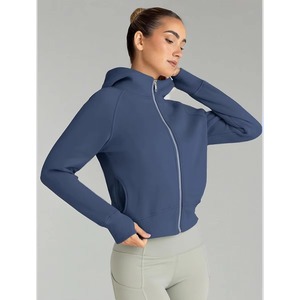 Sudadera con capucha personalizable para mujer, con cremallera, bolsillos tipo canguro, orificio para el pulgar, antiarrugas, transpirable, de alta calidad. - Product Image 5