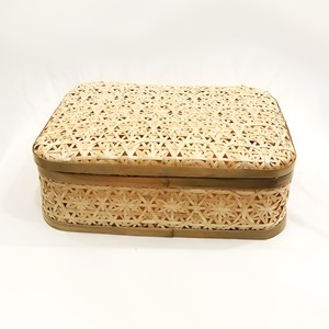 Lonchera bento natural para niños, cajas de bambú tejidas a mano, cestas con tapa para almacenamiento de alimentos - Product Image 1