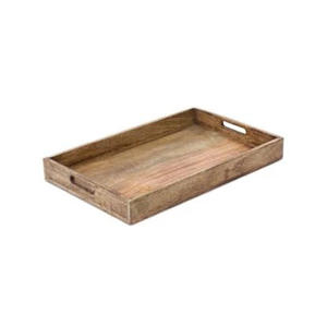 Plateau de service en bois massif fait main de luxe avec finition polie, motif floral, qualité commerciale pour une utilisation élégante à la maison et au restaurant - Product Image 5