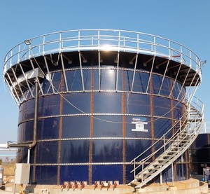 ถังเก็บน้ำสำเร็จรูป PREFAB TANKS ความจุ 2000 ลูกบาศก์เมตร เส้นผ่านศูนย์กลาง 16.29 เมตร x สูง 7.20 เมตร สีน้ำเงินเข้ม พร้อมราวกันตกเหล็ก รับประกัน 2 ปี - Product Image 3