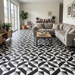 Azulejos de Porcelana Mate Antideslizantes de la Serie Tallado Marroquí de 600x600 mm, Modelo 5504 para Uso Exterior en Sótanos y Comedores - Product Image 3