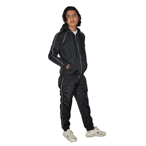 Ensemble de survêtement coupe-vent personnalisé de qualité supérieure avec logo, demi-zip, pour hommes, grandes tailles, en nylon - Product Image 5