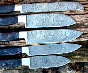 Juego de 5 Cuchillos Profesionales, Juego de Cuchillos de Cocina de Acero Inoxidable con Alto Contenido de Carbono, Mango de Madera Pakka Negra - Product Image 4