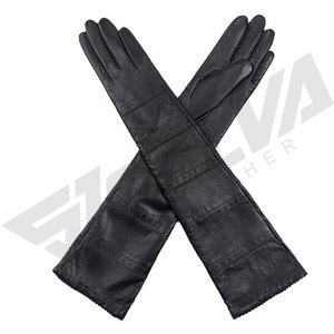 Luxury Long Leather <b>Gloves</b> Women Elegant Opera Length Winter <b>Warm</b> Soft leather <b>Gloves</b> Fashion Party Dress <b>Gloves</b> - Product Image 3