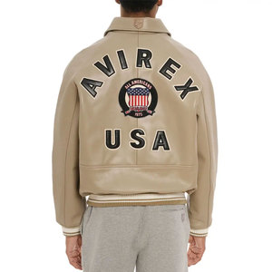 แจ็คเก็ตหนัง Avirex คลาสสิก คุณภาพพรีเมียม แบบยูนิเซ็กซ์ ขายดีที่สุด ปรับแต่งได้ทุกสี กันน้ำ ระบายอากาศได้ดี มีฮู้ด สไตล์ไฮสตรีท - Product Image 4