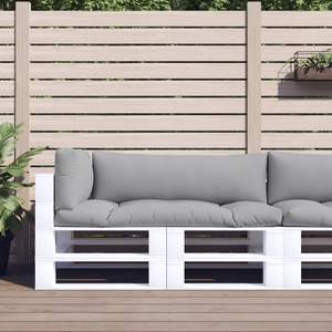 Juego de 3 Cojines Grandes para Pallets de Exterior, 100% Poliéster, Color Gris - Product Image 1