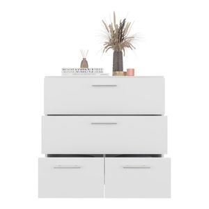 Commode large à quatre tiroirs Alpine White pour le rangement de la chambre à coucher - Product Image 6