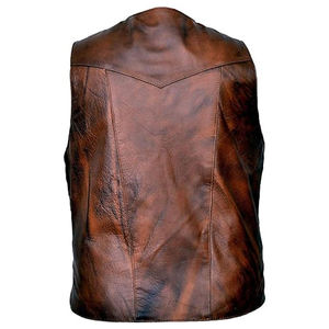 Gilet en cuir pour moto d'hiver de haute qualité à prix bas, logo personnalisé, écologique, coupe-vent, léger, pour hommes, style streetwear - Product Image 2