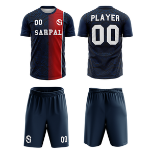 Uniforme de football pour hommes imprimé numériquement, personnalisé avec le nom du joueur, séchage rapide, antibactérien, vente en gros, tenue d'été pour hommes - Product Image 5