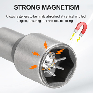 Adaptateur de douille magnétique TOOLJOY 8 <span class=keywords><strong>mm</strong></span> pour embouts hexagonaux, finition acier brut, pour kit automobile industriel DIY OEM - Product Image 3