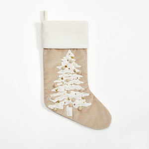 Chaussettes de Noël en coton brodé avec motif renne, sapin et flocon de neige, décoration de fête douce et élégante - Product Image 2