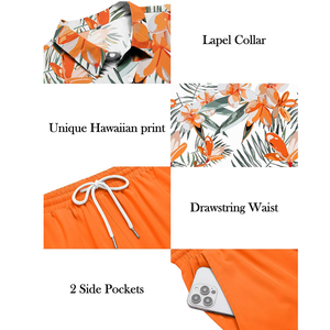 Superior Quality Made In Pakistan Button Front Short Sleeve Shirt And Shorts <b>Set</b> Breathable Printed Summer Men's Shirt <b>Set</b> - Product Image 6