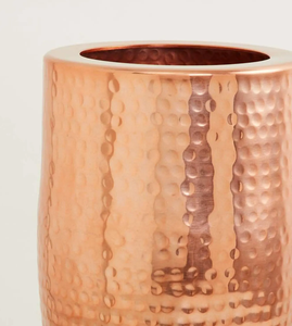 Handcrafted <b>Copper</b> color Hammered Floor <b>Vase</b> with Elegant Tall Metallic Pot and Artistic Texture for Luxury Contemporary Decor - Product Image 6