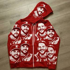 Afernon Industry <b>Men's</b> Hooded <b>Zip</b>-Up Sweatshirt Oversized Fit Embroidered Design French Terry Fabric Winter Streetwear Casual - Product Image 3