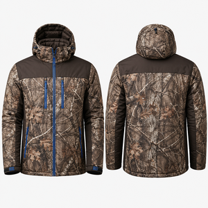 Veste softshell de chasse pour homme MEGAMAPLE, manches longues, imprimé floral par sublimation, respirante, anti-humidité, polyester/coton - Product Image 1