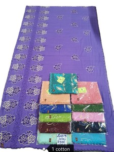 Women Purple Floral Swiss Voile Shawl With Lace Trim Ethnic Scarf Daily Wear India Pakistan Style - Product Image 3