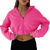 Hoodies courts personnalisés pour femmes, sweats en molleton tendance avec impression de logo, broderie, marque privée pour le streetwear