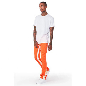 New Stylish <b>Stacked</b> Flared Pants With Side Zipper Pockets Gym Workout Outdoor Fashion Wear Sweatpants Male - Product Image 6